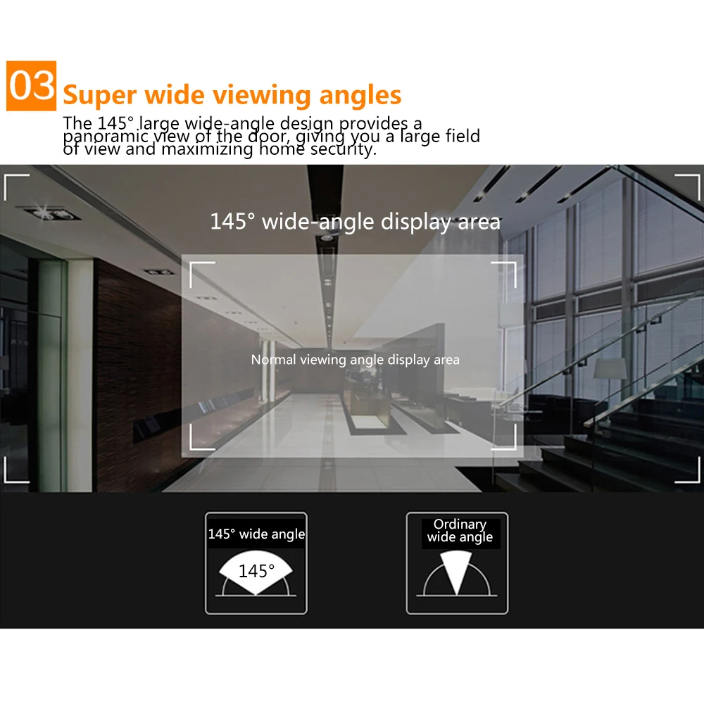 145 градусов видео-глаз 2,4 дюйма HD дверной звонок скрытый умный электронный кошачий глаз кабель безопасности Дверь Зеркало беспроводной видеодомофон