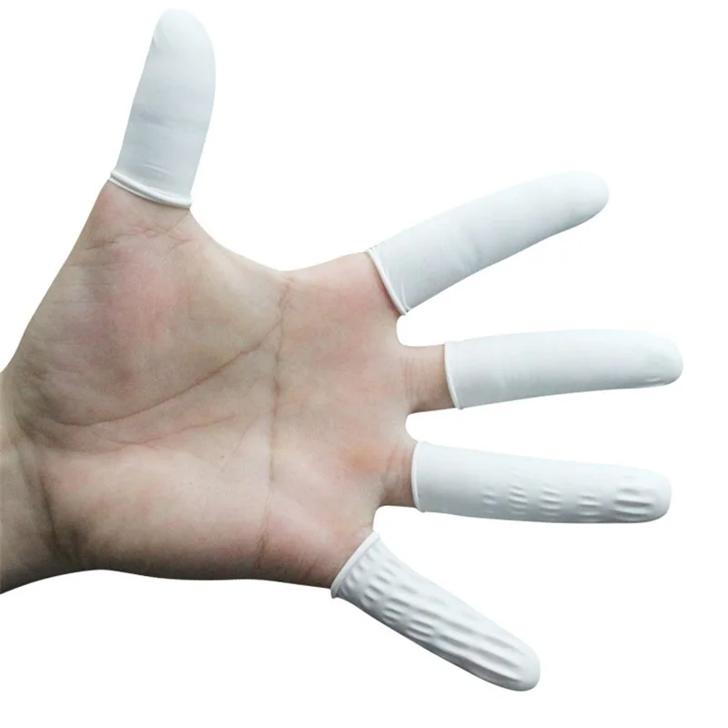

200pcs Anti Static Protective Finger Cots Fingertips Gloves Latex Rubber Gloves Eyebrow Extension Glov Workplace Safety Supplies