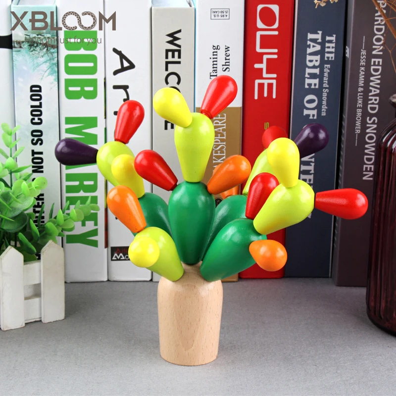 

DIY Cactus Prickly Pear Decoration Multi-functional Demolition Toys Wooden Children's Building Blocks Baby Hands-on Stitching