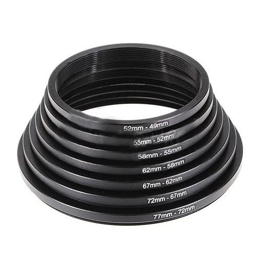 

7 Filter Adapter Camera Lens Filter Step Down Ring Adapter Set 77mm-49mm New