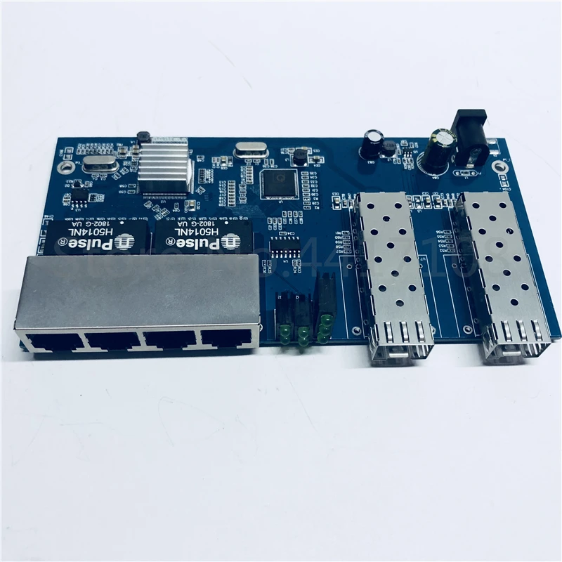 Ethernet коммутатор Gigabit 10/100/1000 м волоконно оптический медиа Преобразователь 4RJ45 и 2 *