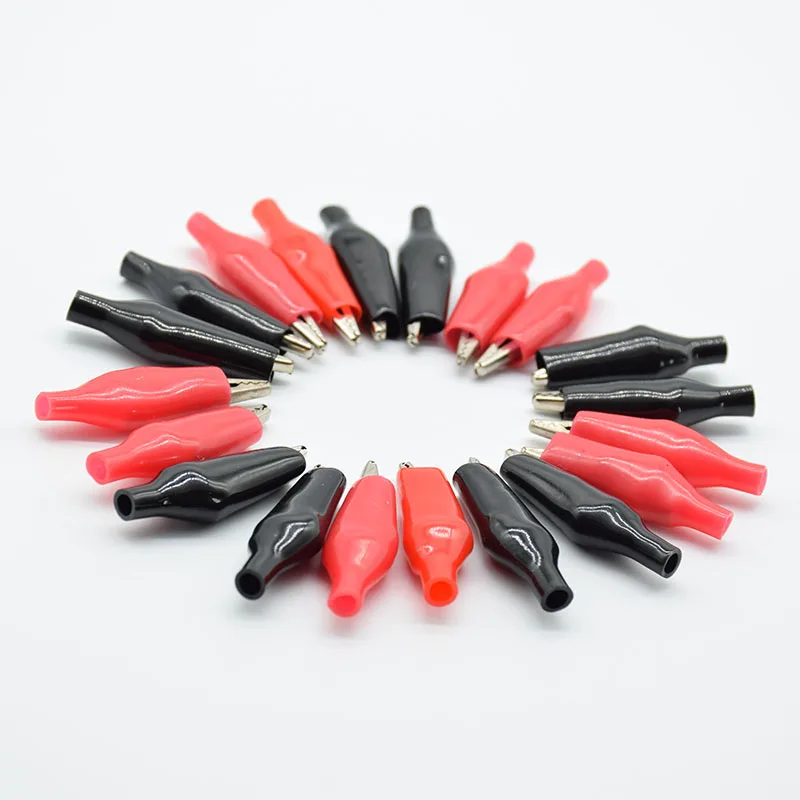 35mm soft plastic coating test probe alligator clip crocodile test clip 20Pcs