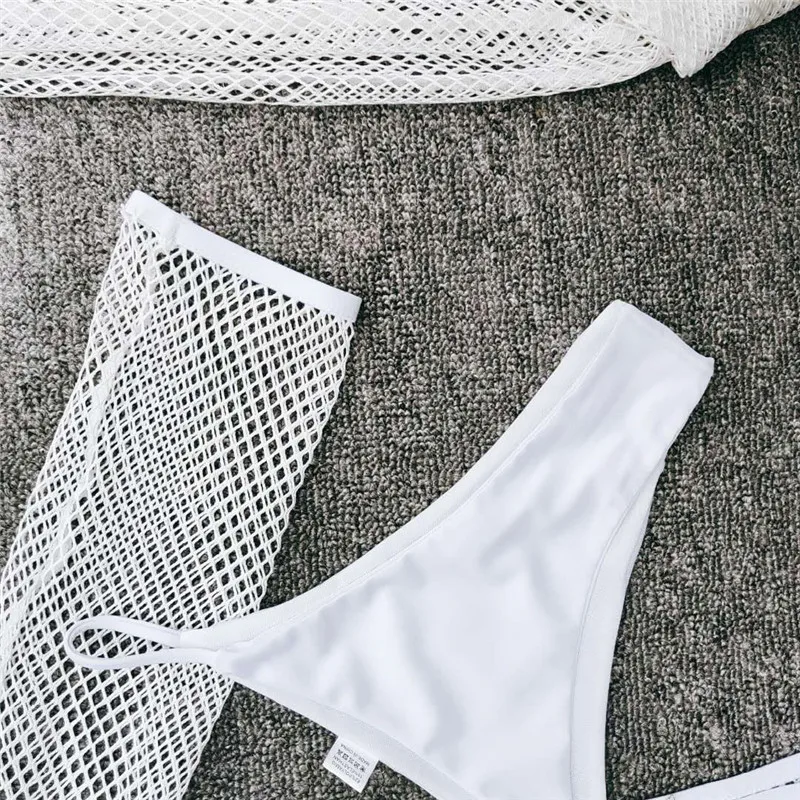 2019 новый купальник для женщин biquinis feminino Женская одежда для плавания костюм из трех предметов с длинными рукавами, сетчатый прозрачный