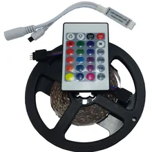 2835 RGB Led Strip Not Waterproof 5M 60Led/M DC 12V Led String Strip Bar Neon Bombillas Led Lamp +24 keys mini Remote Controller
