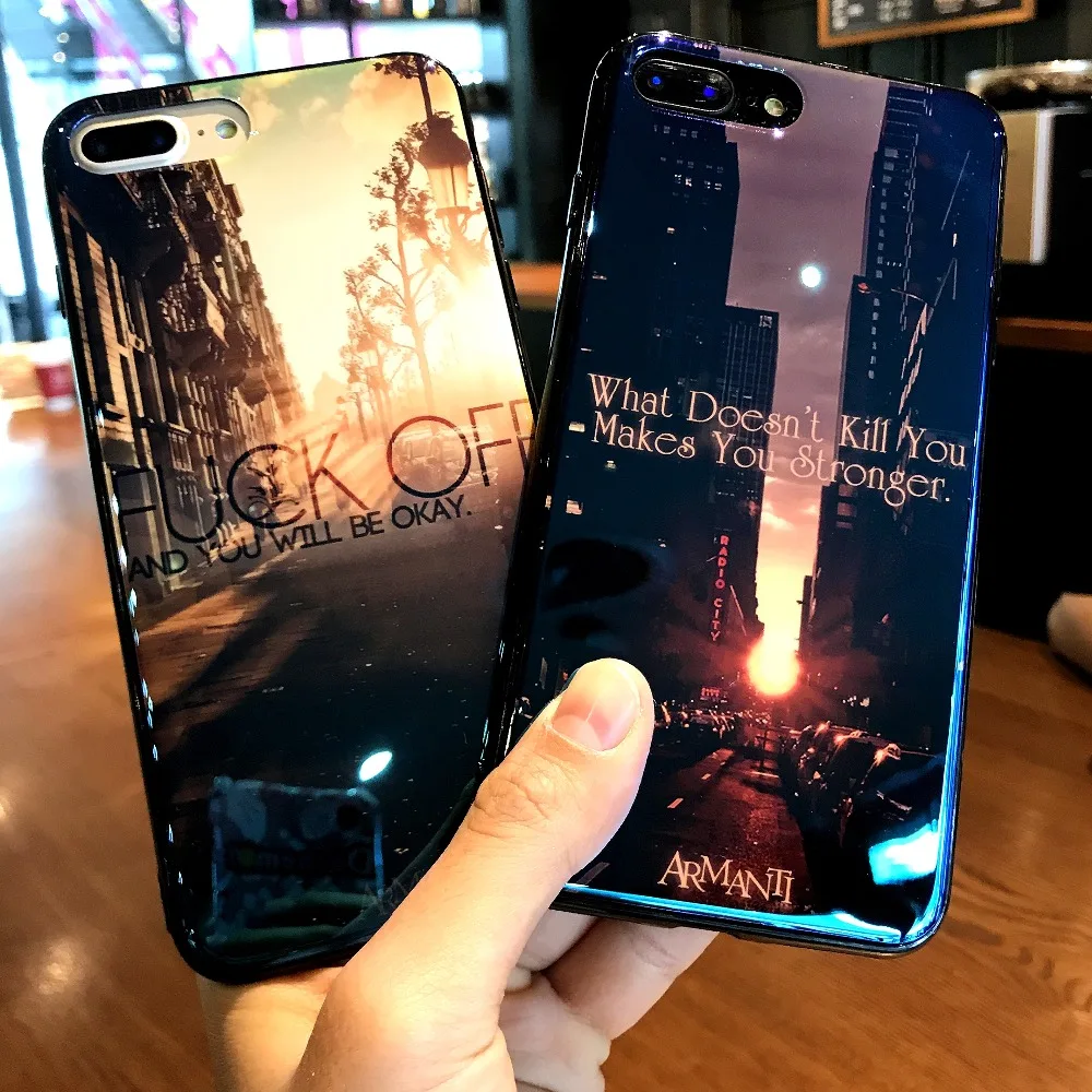 

For iPhone 6 7 Plus Beautiful Sunset Background Phone Case Blu Ray Beautiful Text soft Cover For iPhone 8 Plus X TPU Soft Coque