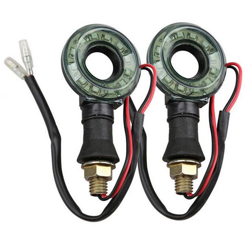 4pcs/set  Amber 12LED Circle Motorcycle Turn Signal Indicators Blinker Tail Light