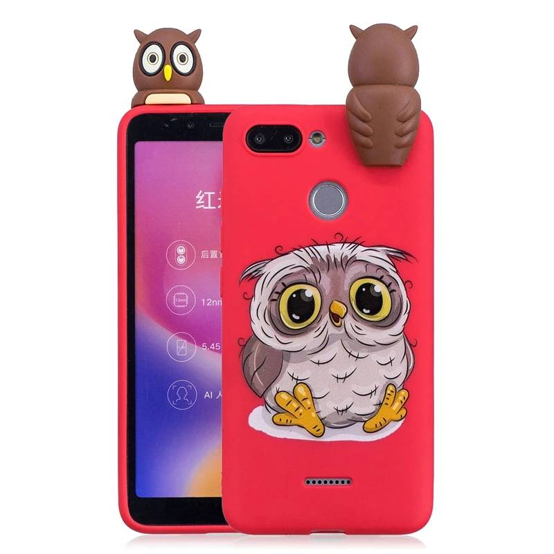 Etui Xiaomi Redmi 6 Чехол на Xiaomi Redmi 6 3D Милый Панда Единорог силиконовый чехол для телефона для принципиально Xiaomi Redmi 6 Чехол Для женщин - Цвет: 3