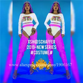 

Halloween Party girl dance suit sexy lady stage performance clothes Crown Headdress nightclub women bodysuit bar DS DJ outfit