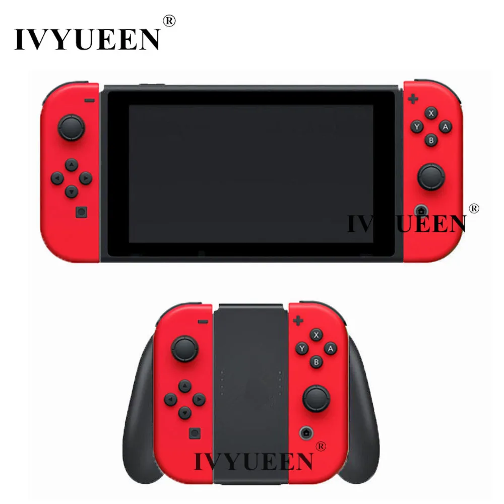 

IVYUEEN for Nintend Switch Joy-Con Red Shell Case for JoyCon Controller Replacement Housing Cover Skin with Middle Frame