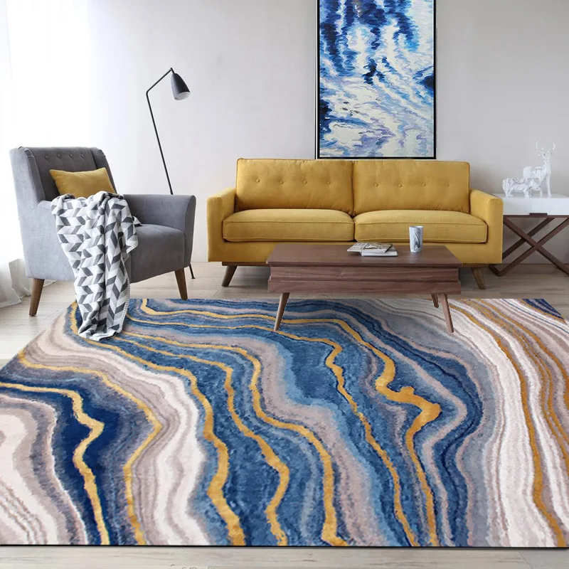 

Golden Lines Carpets For Living Room Luxury Villas Bedroom Carpet Sofa Coffee Table Rug Soft Study Area Rugs Home Floor Mat