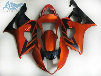 

Free Custom Fairing kits for SUZUKI K3 GSXR1000 2003 2004 ABS motorcycle sport fairings kit GSXR 1000 03 04 red golden body kit