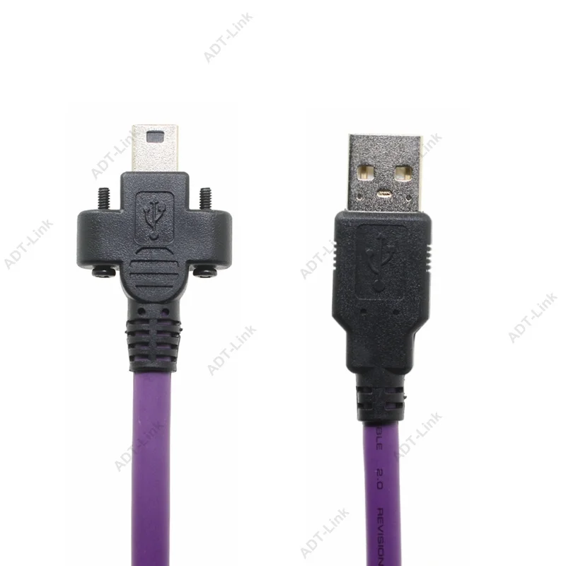USB 2,0 мужчина к Мини USB 5pin винт фиксированная высокая гибкость Тяговая цепь промышленная камера данных провода машина видения соответствующий кабель