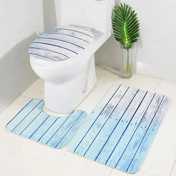 

3Pcs/Set Washable Anti Slip Ocean Pattern Carpet Bathroom Toilet Floor Mat Rug