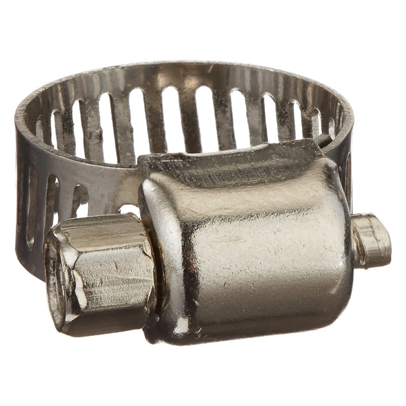 SHGO HOT 25 Pcs 9 16mm Wide Metal Adjustable Hose Clamp Clips Fastener