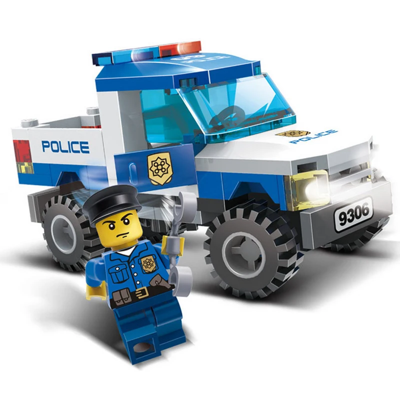 

City Police Pickup Truck Blocks 84pcs Bricks Building Block Sets Educational Toys For Children Compatible Legoings