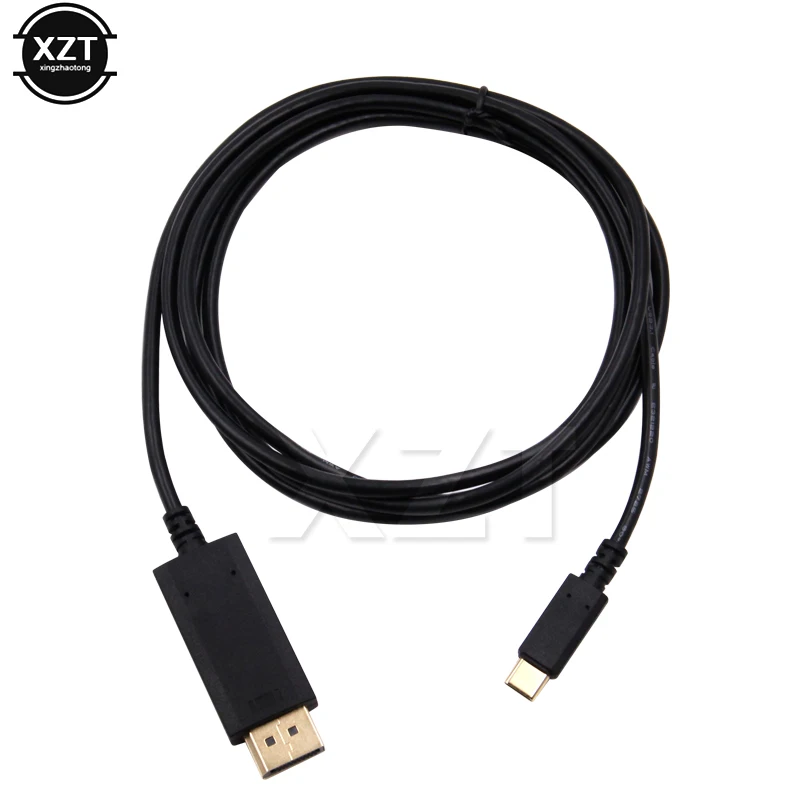 

1PCS USB-C Type C USB 3.1 to Display Port DP 4K HDTV Converter Displayport Gold plated Adapter Cable for Macbook PC NEW 1.8M