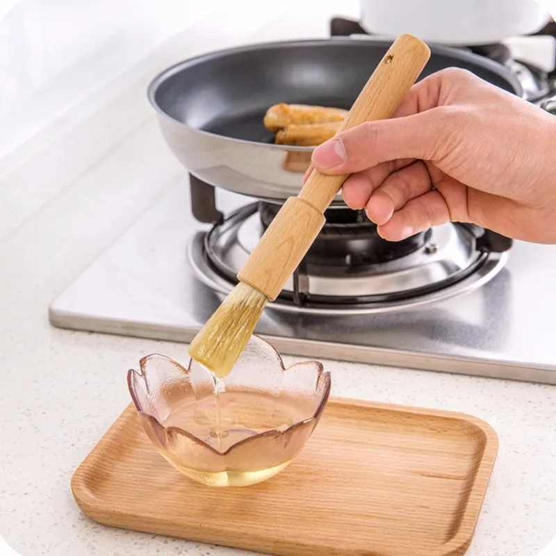 1pc No Paint German Beech Wooden Baking Brush BBQ Mane Oil Brush Kithen Cooking Tools