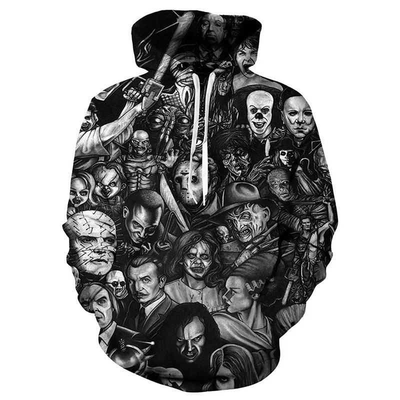 

Personality Hoodies Murderer Freddy Jason Horror Movies Personality 3D Printed Hoodies Men / Women Plus Size Hooded Sweatshirts