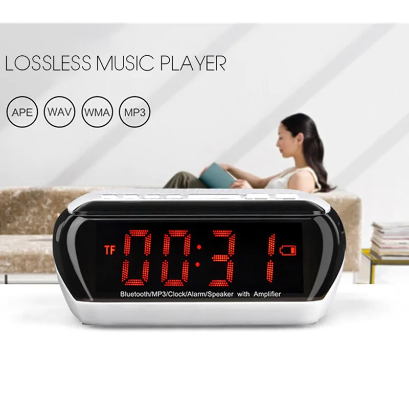 Toproad Портативный мини wirelss Будильник Bluetooth Колонки звонки Hands Free ЖК дисплей Экран