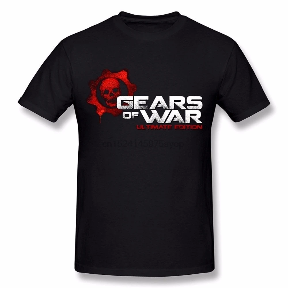 

Cheap Fashion O-Neck Active Print Cotton T Shirt Gears Of War Hip Hop Short Sleeve T Shirts Men