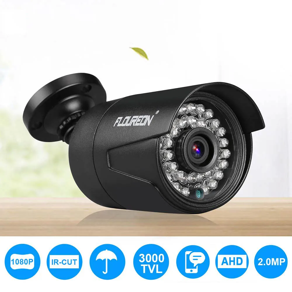 FLOUREON AHD 1080 P 3000TVL камера PAL водостойкая наружная камера видеонаблюдения DVR 2.0MP камера видеонаблюдения система ночного видения