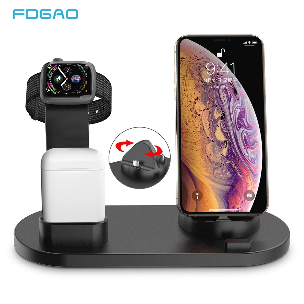 Зарядная подставка FDGAO для Apple Watch AirPods зарядка USB Type C док станция держатель iPhone Xs Max