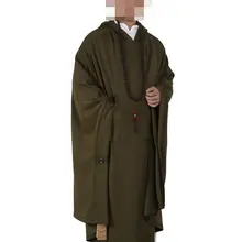 Унисекс Зима и весна хлопок теплая одежда буддиста халаты ковер буддизм монахи плащ для медитации уложенные военные артскапы темно-зеленый