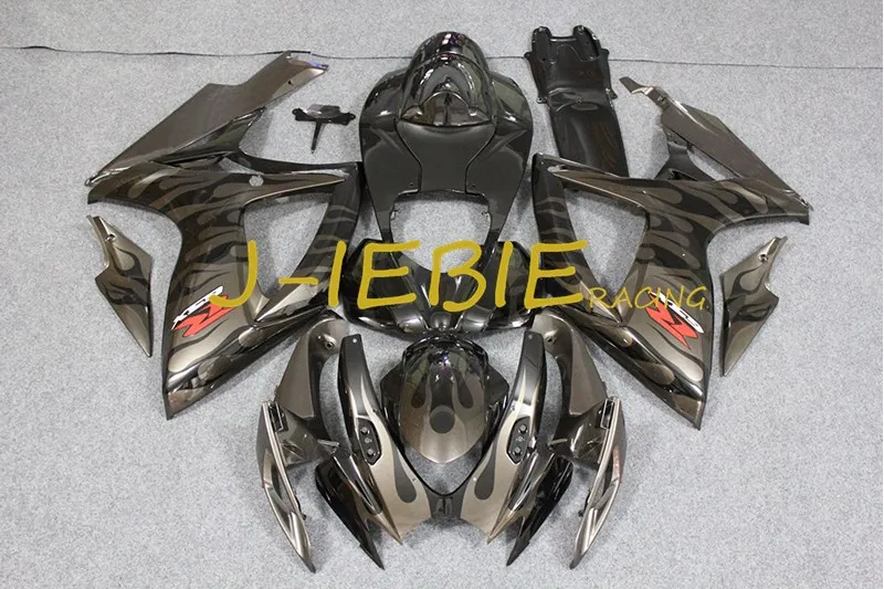 

Black gray fire Injection Fairing Body Work Frame Kit for SUZUKI GSXR 600/750 GSXR600 GSXR750 2006 2007