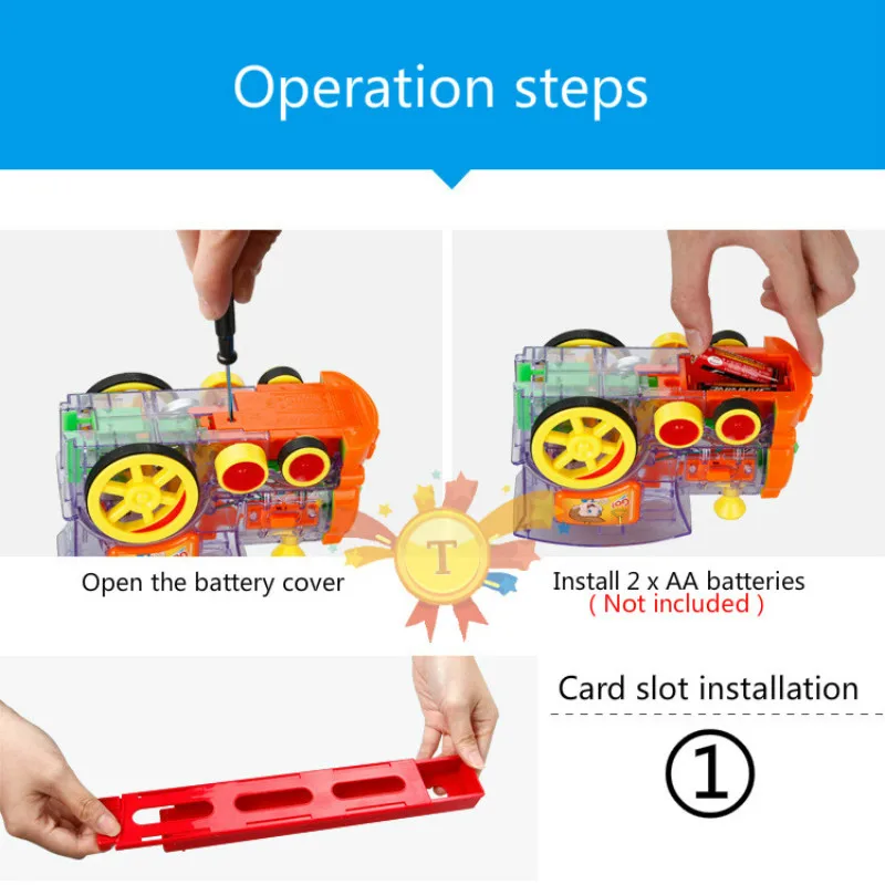 Put Up домино игра игрушечный комплект автоматическое размещение поезд со светом Звук развивающие строительные блоки DIY игрушки подарок для детей