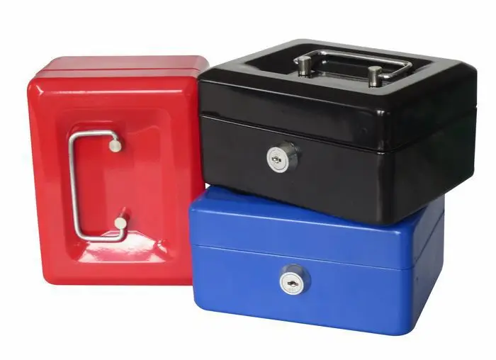 Mini Portable Security Safe Box Money Jewelry Storage Collection Box For Home School Office With Compartment Tray LockableXS