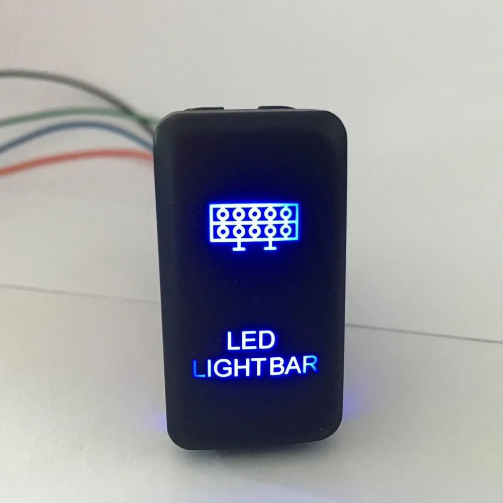 12V Blue 2 LED Car Replacement 2 Way ON OFF Push Button LED Light Bar