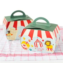 Цирковая труппа карнавальный декор Ручная переносная коробка для пирожных клоуна серии десерт Печенья Упаковочная коробка вечерние коробки для конфет
