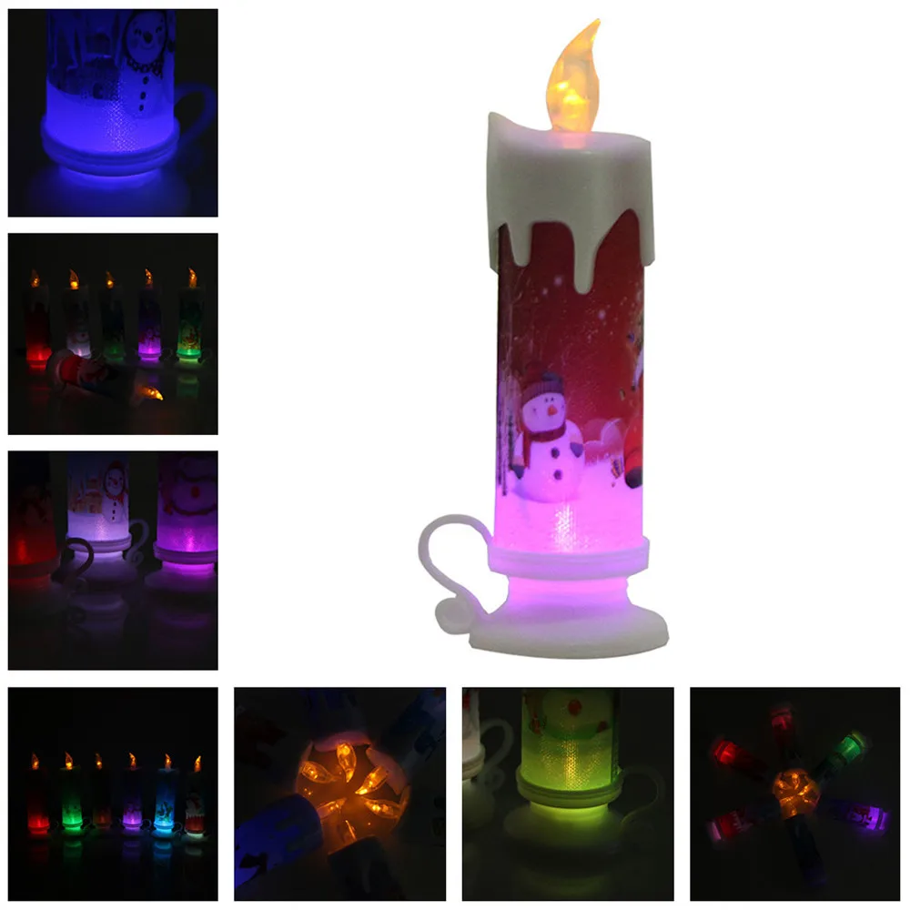 

Christmas Candle Electronic LED New Year Colorful Romantic Light Decor For Party Decorative Bar LED Lamp with Battery