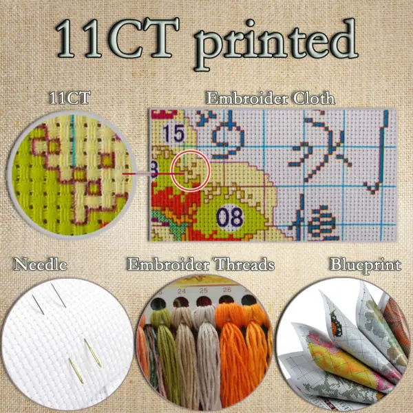 Картина с изображением оленя и пейзажа, напечатанная на холсте, DMC 11CT 14CT, наборы для рукоделия, Китайская вышивка крестиком, набор для рукоделия