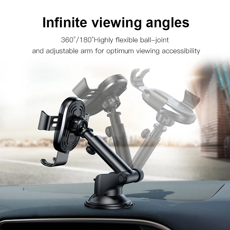 Baseus 2 in1 Qi Wireless Car Charger for iPhone X XS XR Samsung S9 Quick Wireless Charging Charger Car Mount Mobile Phone Holder