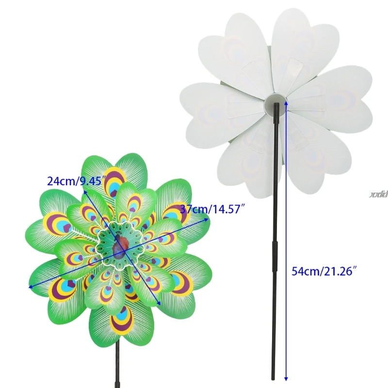 Большой двухслойный Павлин ветряная мельница ветер Спиннер детская игрушка дворовый садовый декор MAY07 Прямая поставка