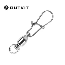 OUTKIT 10 шт./шарикоподшипник рыболовный поворотный с хорошей оснасткой серебро Нержавеющая сталь жесткий рыболовный Приманка Разъем аксессуары