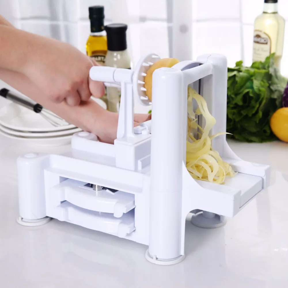 

Household Essential Tri-Blade Slicer Vegetable Spiral Cutter Mandoline Chopper Cooking Tools Kitchen Spiralizer Knife