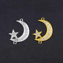 Juya DIY takı yapma aksesuarları altın/gümüş renk taklidi Crescent Allah ramazan Kareem ay Charms kolye