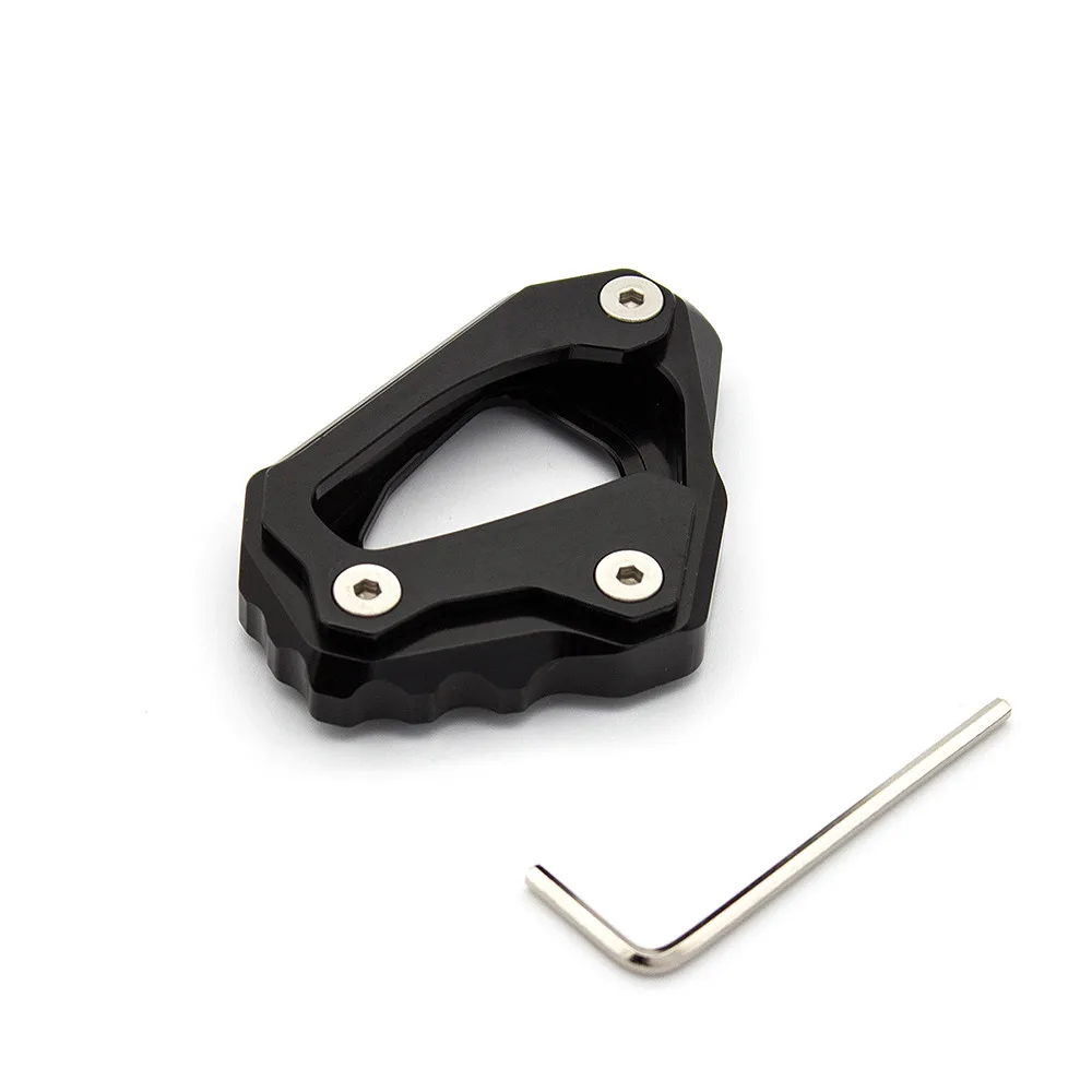 black FX CNC алюминиевый мотоцикл подножка боковая подставка расширение увеличитель пластина коврик для YAMAHA MT-10/FZ-10 - Цвет: black