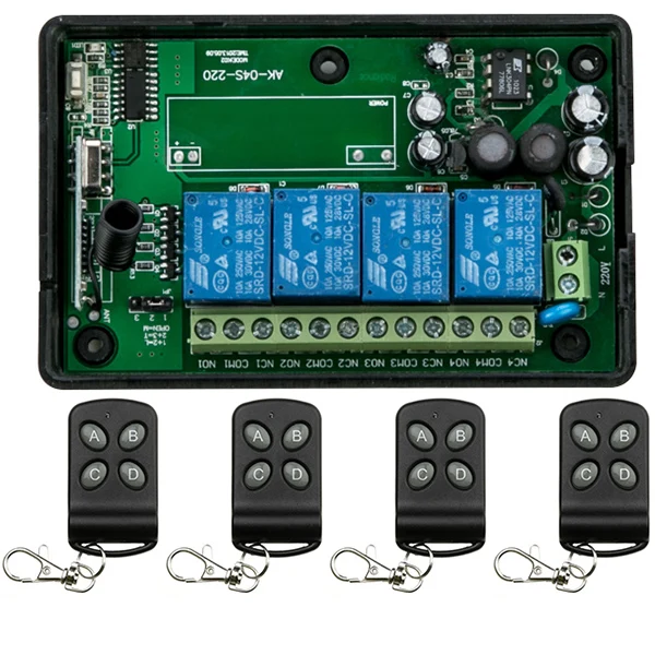 

85v~250V 110V 220V 230V 4CH RF Wireless Remote Control Relay Switch Security System Garage Doors & Rolling Gate Electric Doors