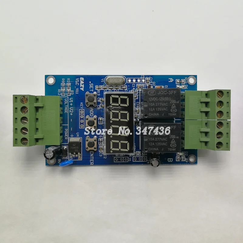 

Digital time relay DC voltage detection / two way alarm output / dual undervoltage overvoltage protection