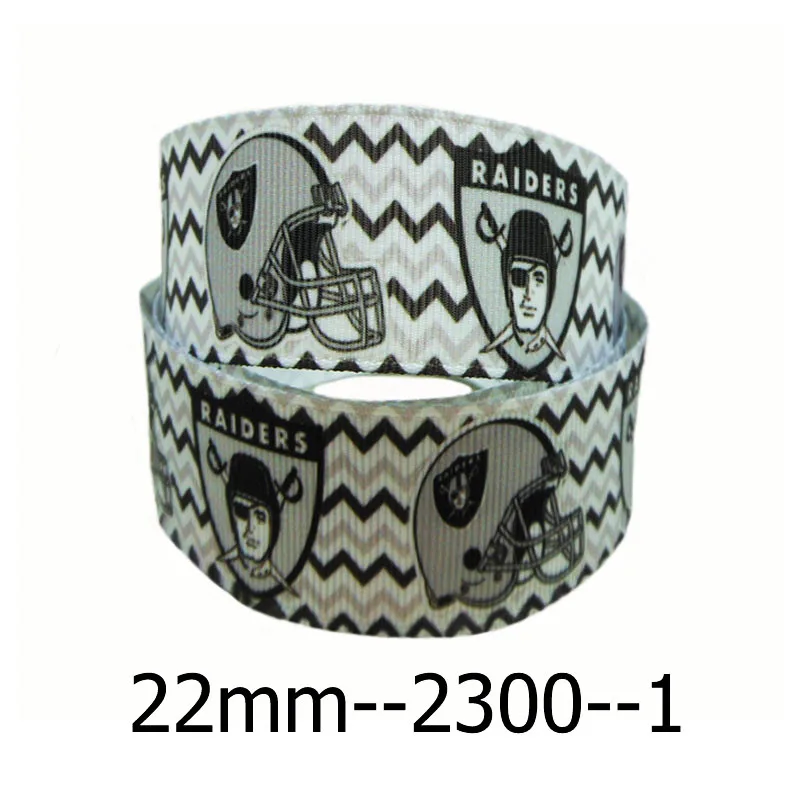

[IuBuFiGo] 10Y 7/8" Sign team Printed Grosgrain Ribbon 22MM Sport ribbons Hair bows Handmade X2300