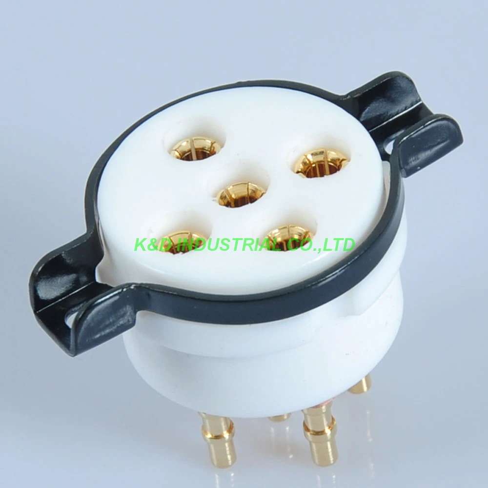 

2pcs Gold Teflon tube socket 5Pin B4 B5 PX25 PX4 RE084 RGN1064 for Tube Amplifier