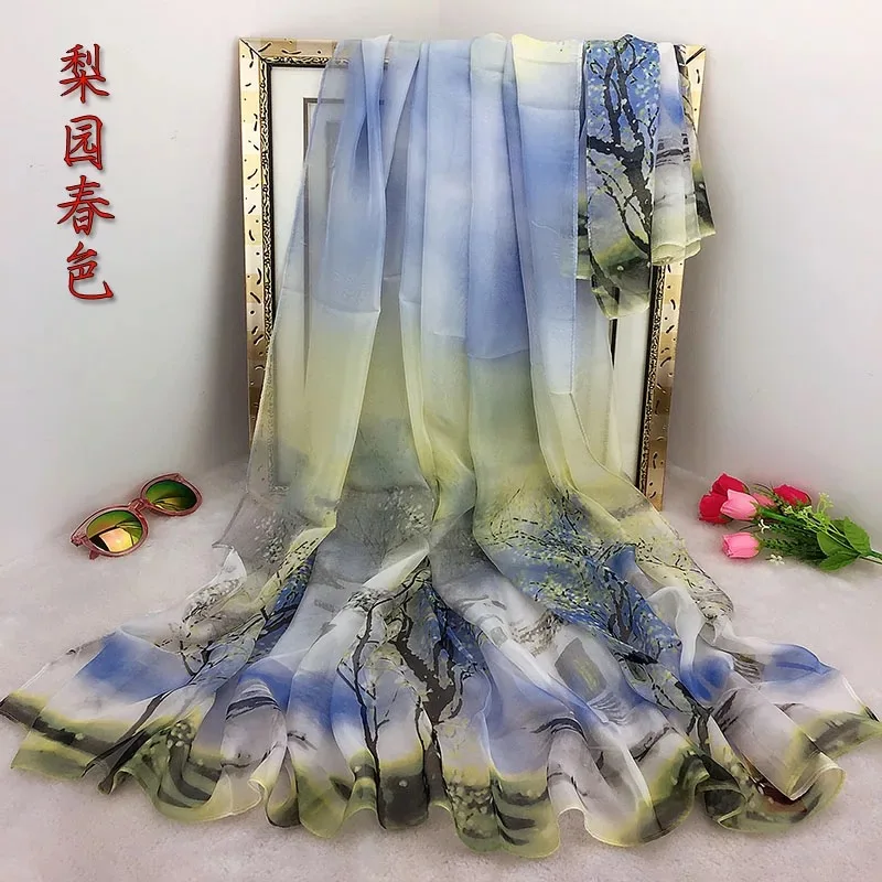 

Oversize Sunscreen Pareo Beach Shawls Summer Chiffon Prints Silk Scarf Women femme scarves bandanna ladies wraps foulard female