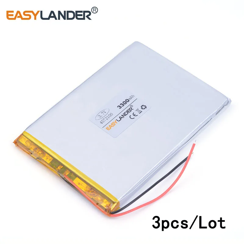 

3pcs/Lot 4572100 3.7V 2700mAH lithium polymer rechargeable battery for 7.8 inch Pipo Ainol Crystal II Elf II Venus Tablet PC