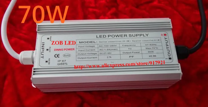 70w led driver DC40V,2.1A,high power led driver for flood light / street light,constant current drive power supply,IP65