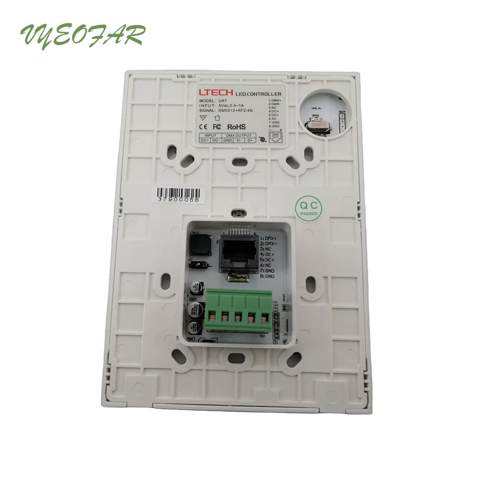 Led RGB контроллер UX7 Стекло сенсорный Панель RF 2,4 ГГц и DMX512 мульти-зона 4 зоны РФ Беспроводной дистанционного R4-5A R4-CC R4-3A приемник