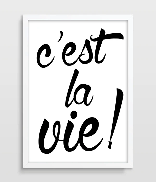Buy Typographic Print C�est La Vie