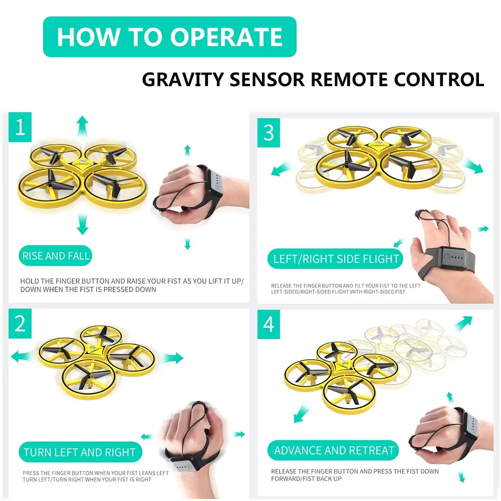 Мини-Дрон для детей, 2,4G Датчик гравитации RC нано Квадрокоптер с инфракрасным избеганием препятствий, ручное управление, бросок на лету